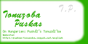 tonuzoba puskas business card